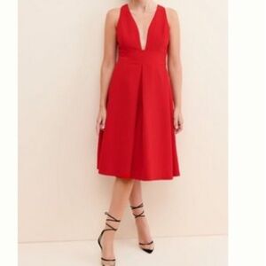 Elegant Red Sleeveless Dress